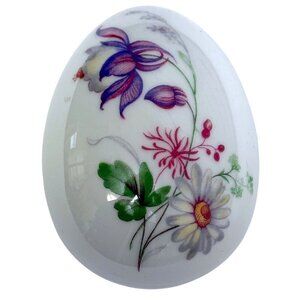 ROCHARD Limoges Trinket Box Floral Egg Shape Porcelain France Daisy Flower